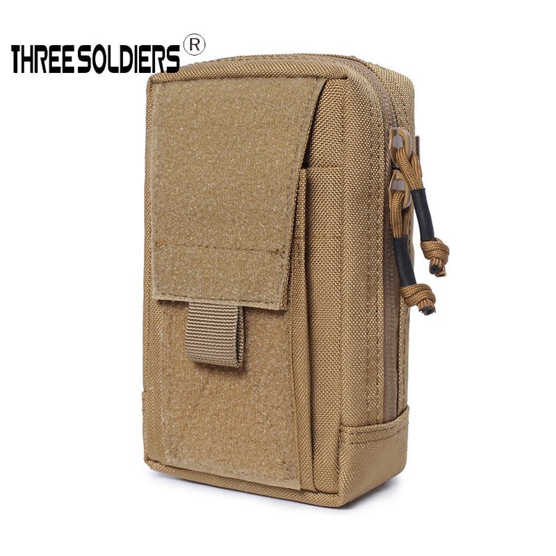 Tas Pinggang Taktis MOLLE Nilon HP Serbaguna Olahraga Outdoor