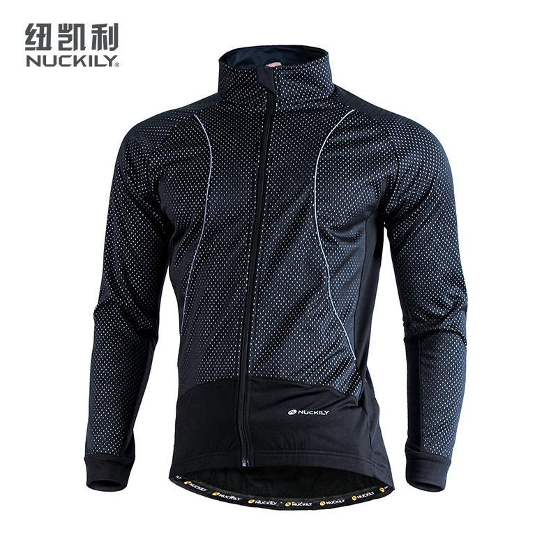 Nuckily Jaket Sepeda Musim Dingin Fleece Tahan Angin