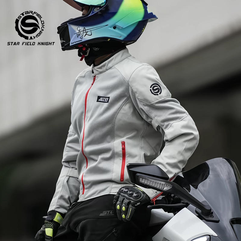 Jaket motor pria musim panas mesh bernapas SKJ851