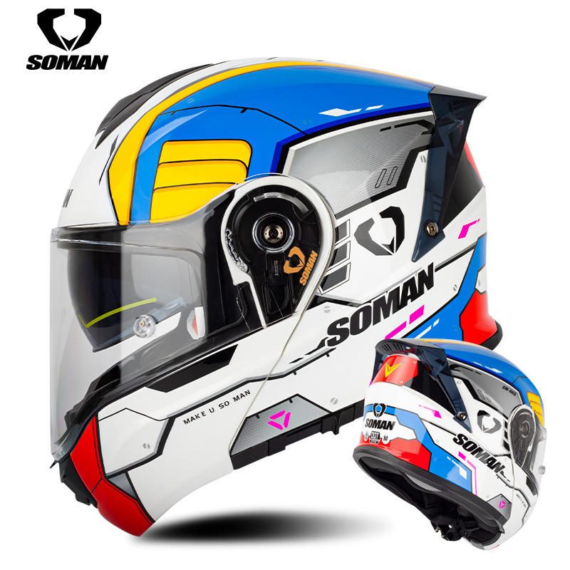 Helm Motor Modular SOMAN Double Visor Ukuran Besar