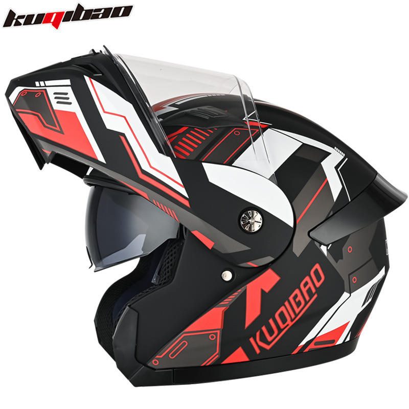 Helm Motor Modular Kuqibao Full Face Double Visor